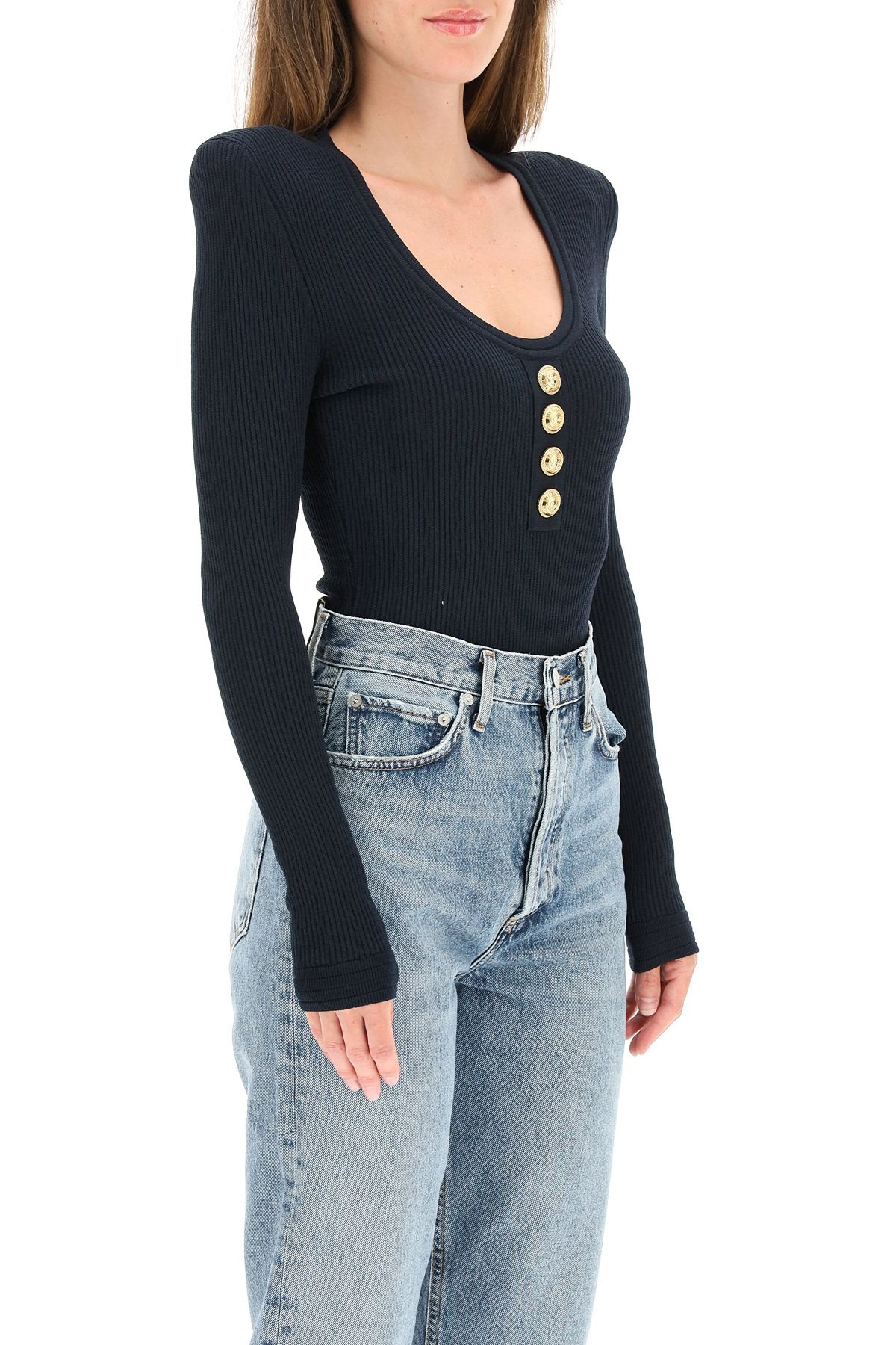 BUTTONED KNIT BODYSUIT - 3