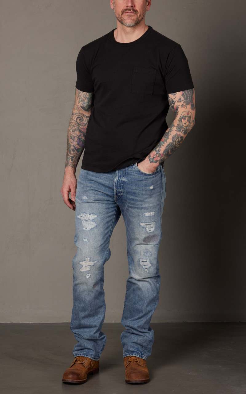 2-PACK GARMENT-DYED POCKET TEES BLACK - 2