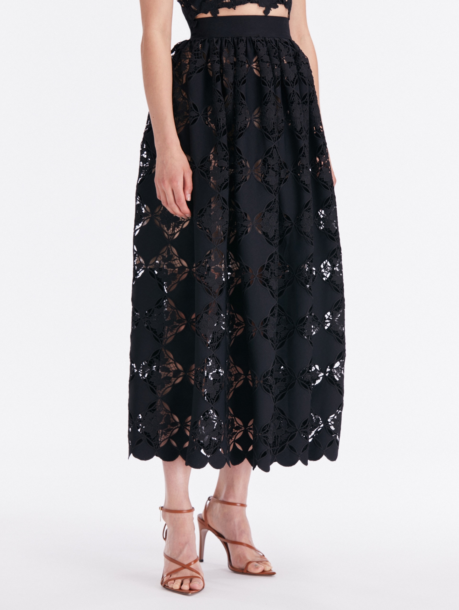 GARDENIA GUIPURE EYELET SKIRT - 5