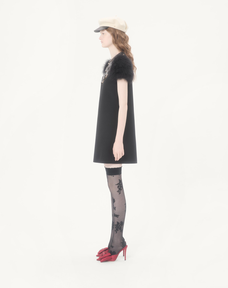 EMBROIDERED CREPE COUTURE SHORT DRESS 5