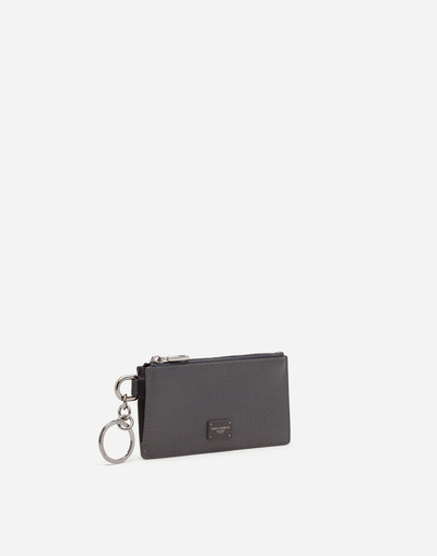 Dolce & Gabbana Dauphine calfskin card holder with ring and branded tag outlook