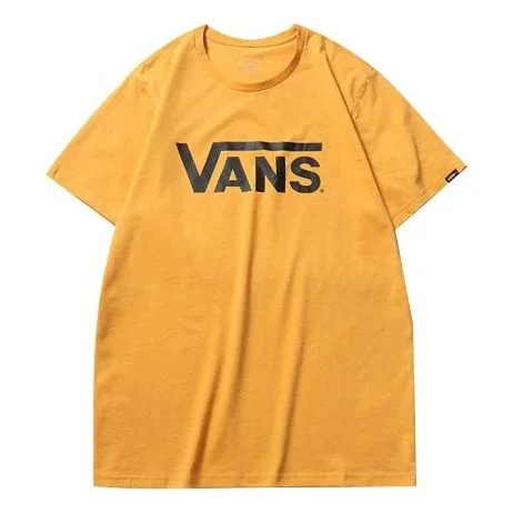 Vans Classic Logo Casual Sports Printing Short Sleeve Couple Style Yellow VN0A4MM650X - 1
