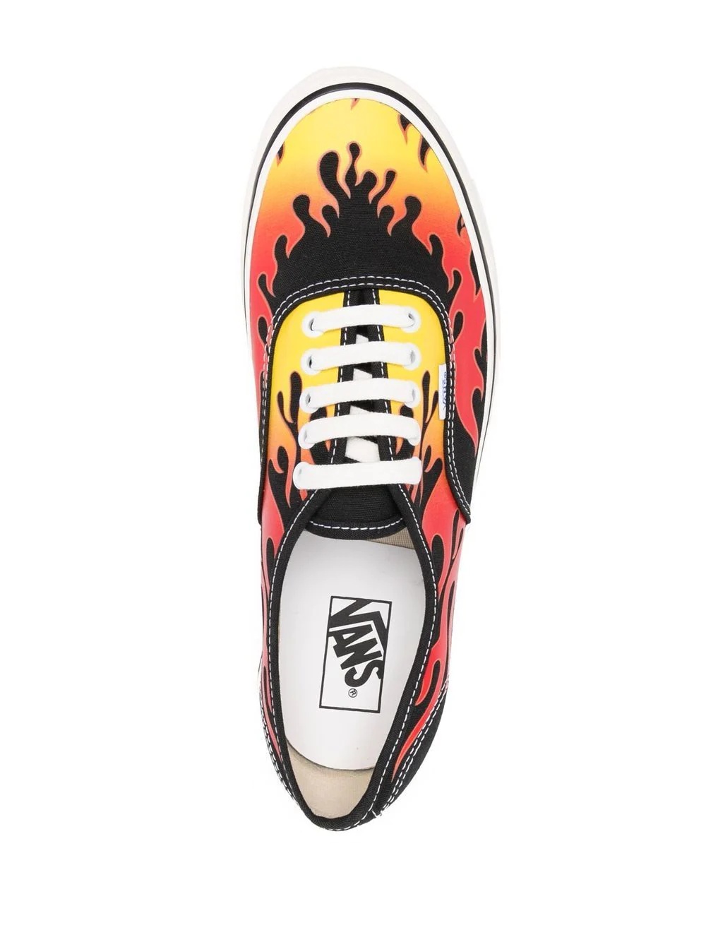 flame-print low-top sneakers - 4