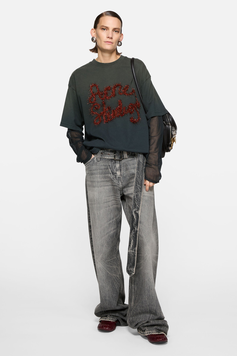 Acne Studios Layered logo t-shirt - Anthracite grey outlook