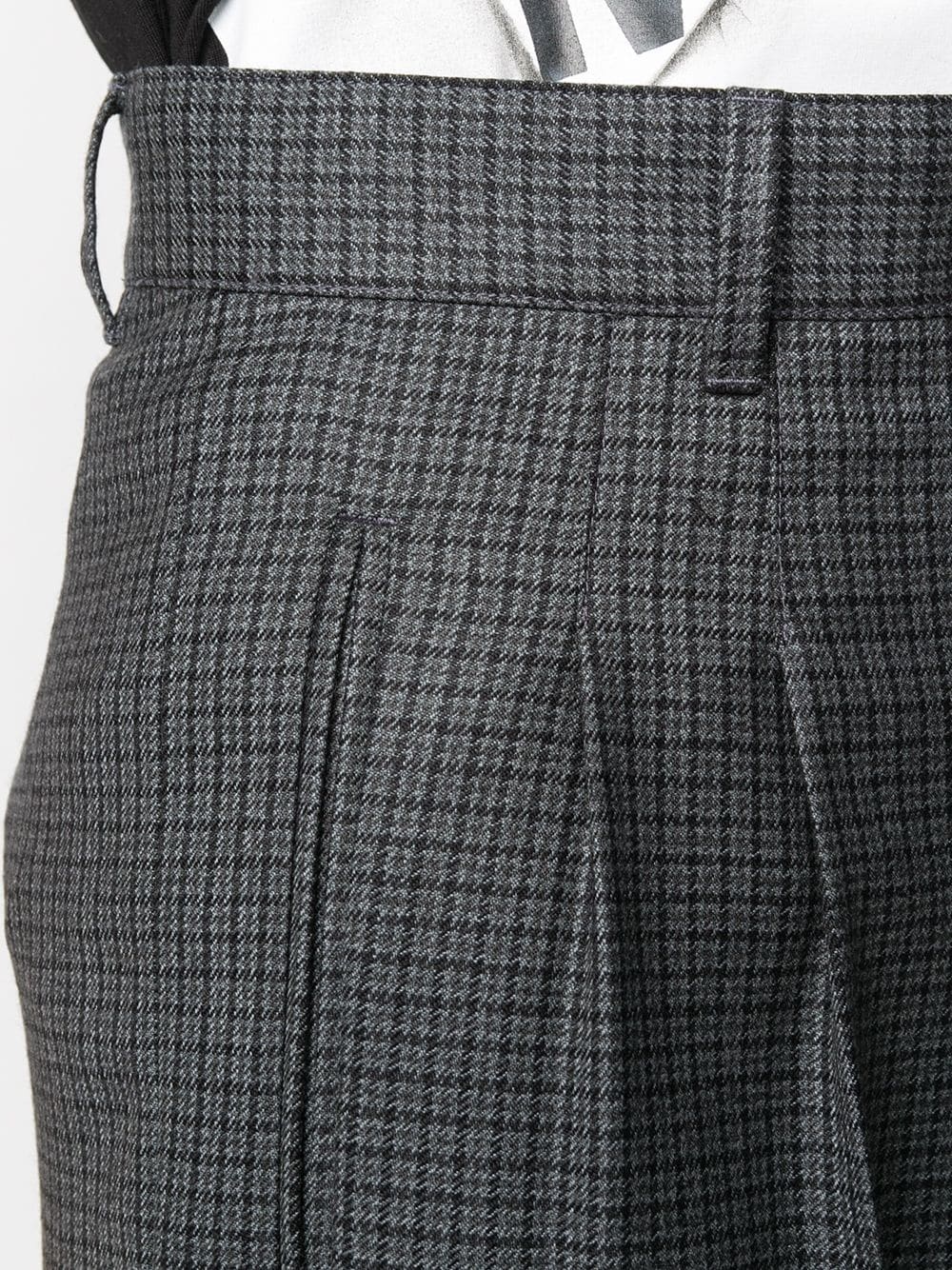 wide-leg checked shorts - 5