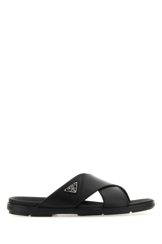 TRIANGLE LOGO SLIP ON SANDALS - 1