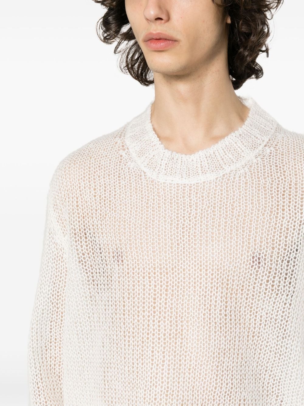 logo intarsia-knit cotton jumper - 5