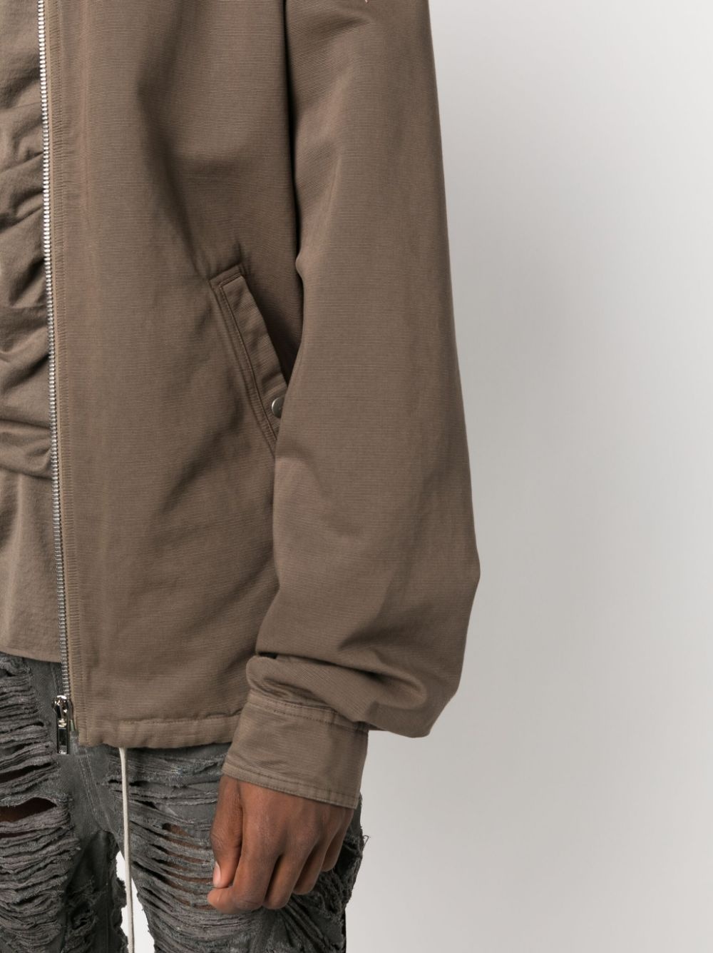 zip-up drawstring shirt jacket - 5