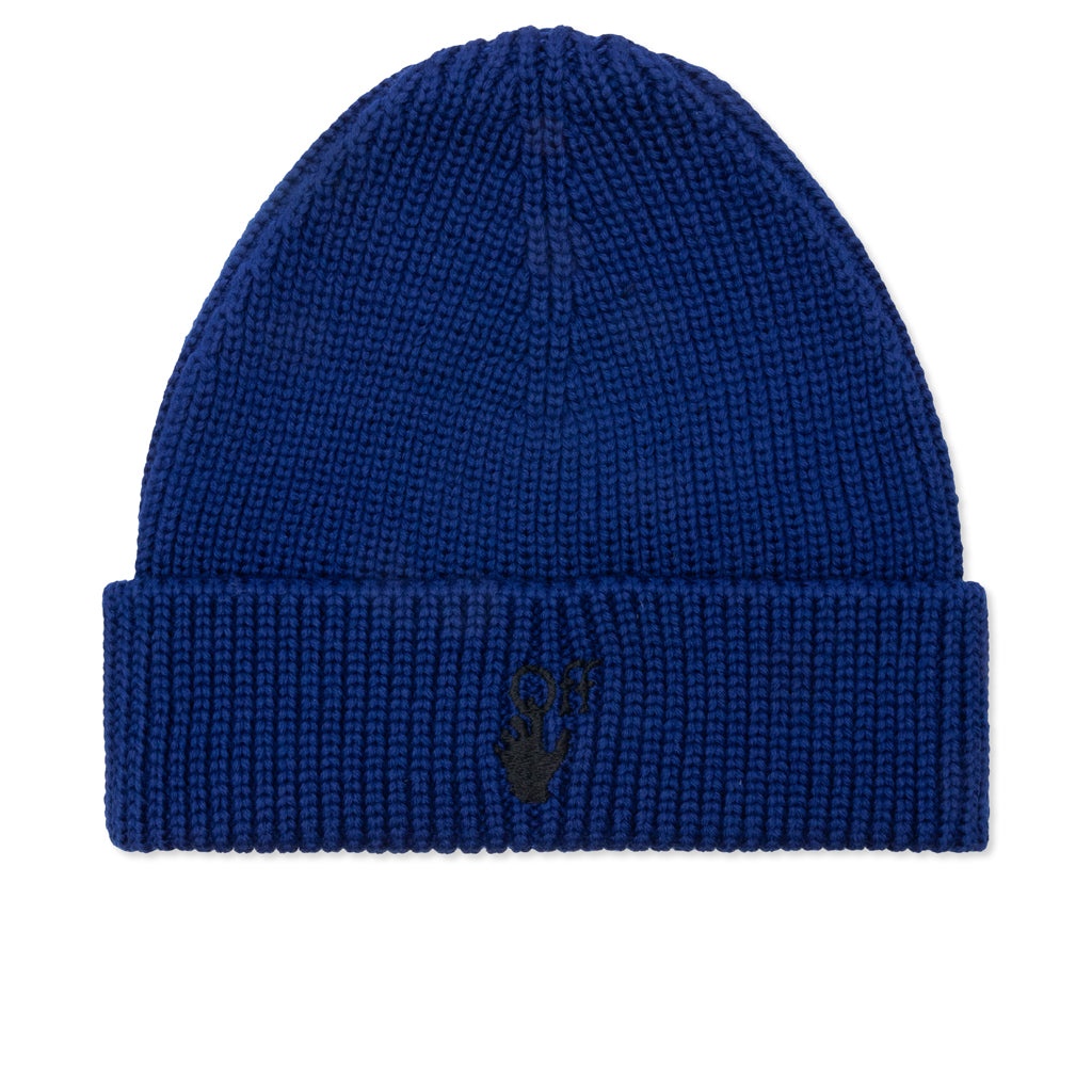 HAND OFF WOOL RIB BEANIE - BLUE/BLACK - 1