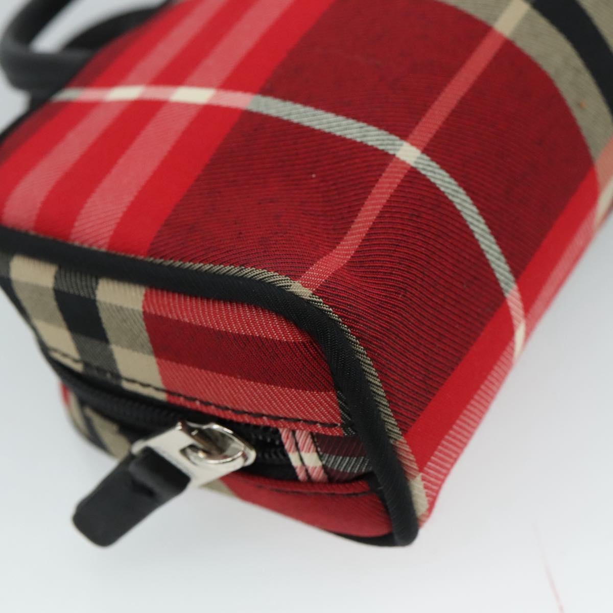 Burberry Nova Check Hand Bag Canvas Red - 13