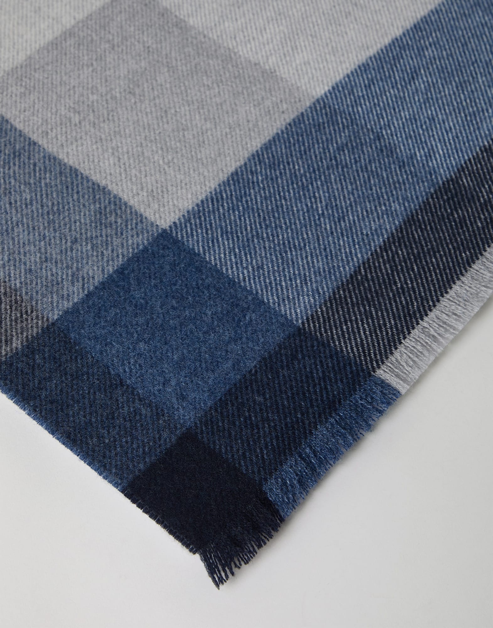 Wool and cashmere checked twill scarf - 2