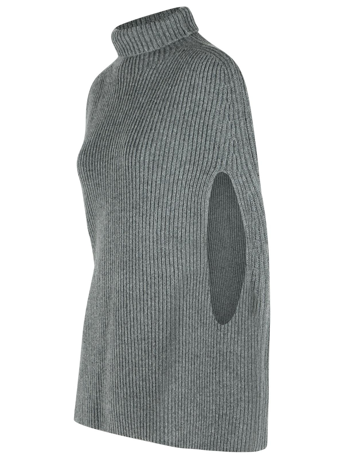 Jil Sander 'Koala' Grey Wool Turtleneck Cape Women - 2