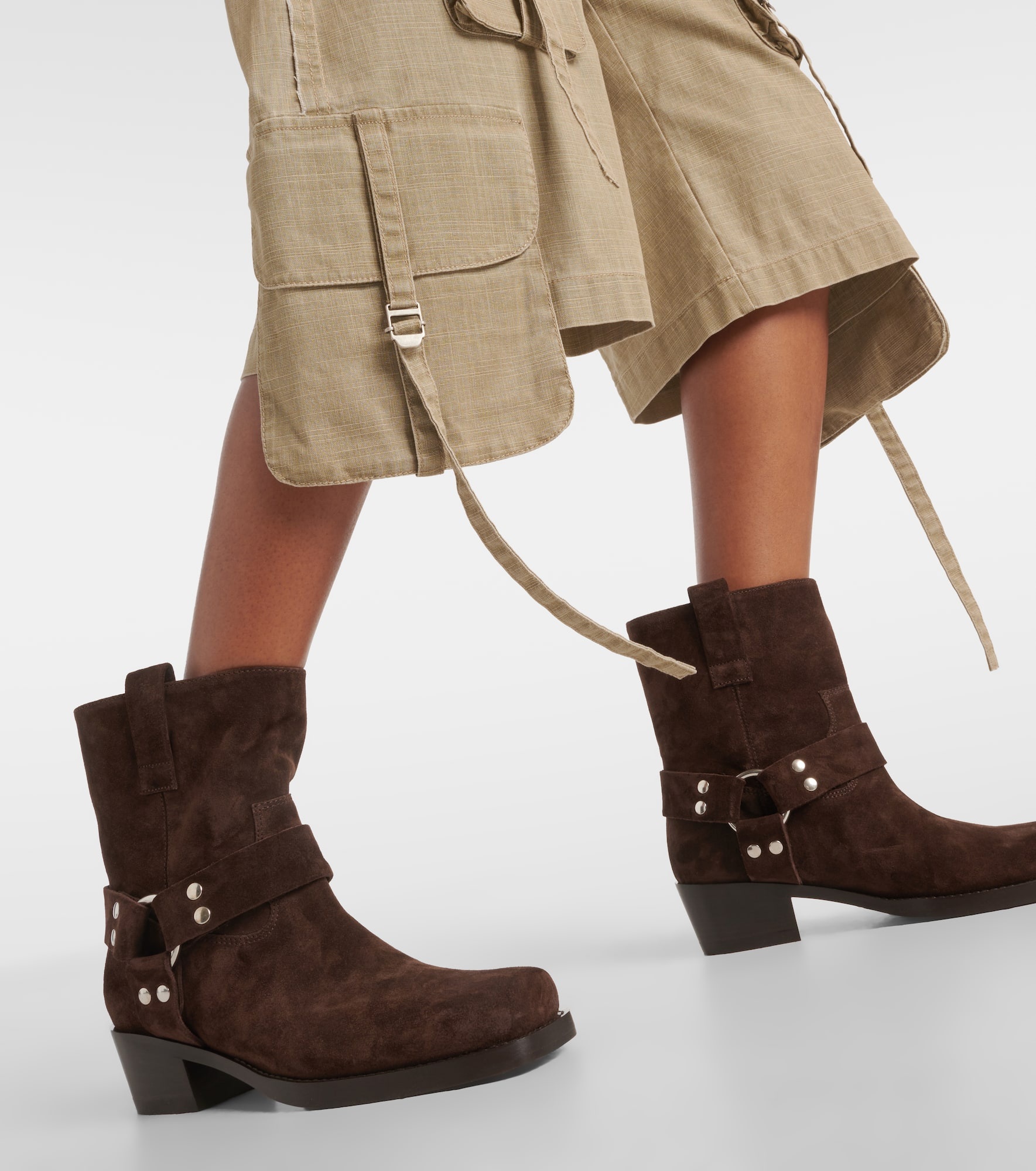 PARIS TEXAS Roxy 45 suede biker boots REVERSIBLE