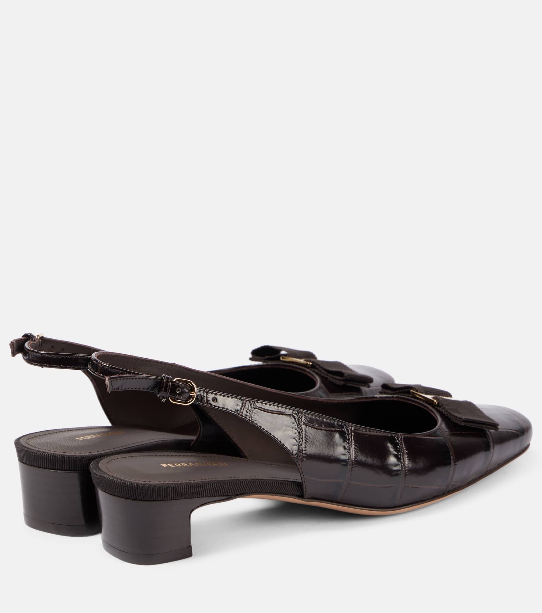 Rivada 30 croc-effect leather pumps - 2