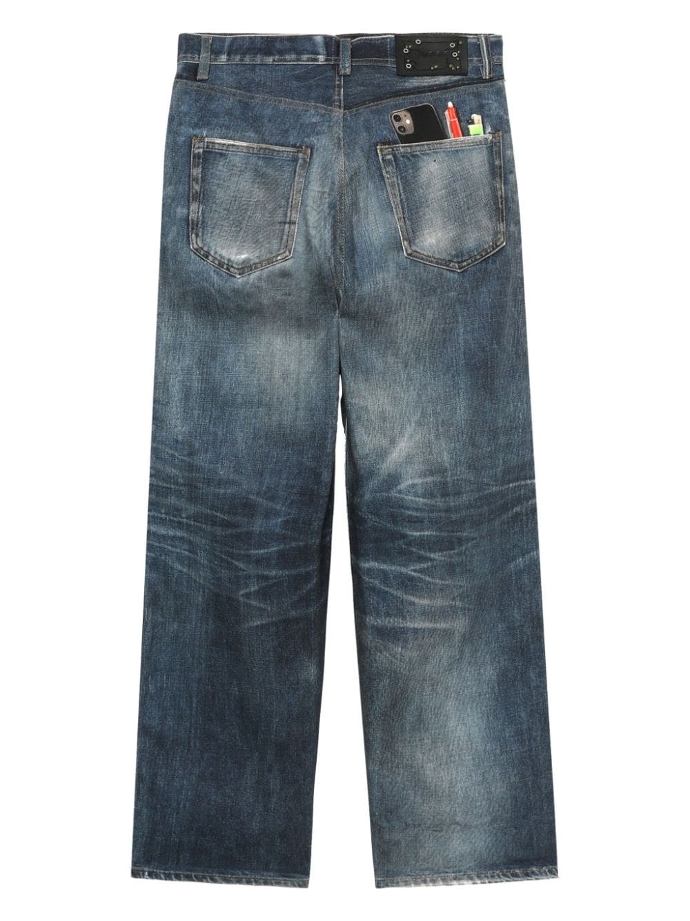 logo-patch wide-leg jeans - 6