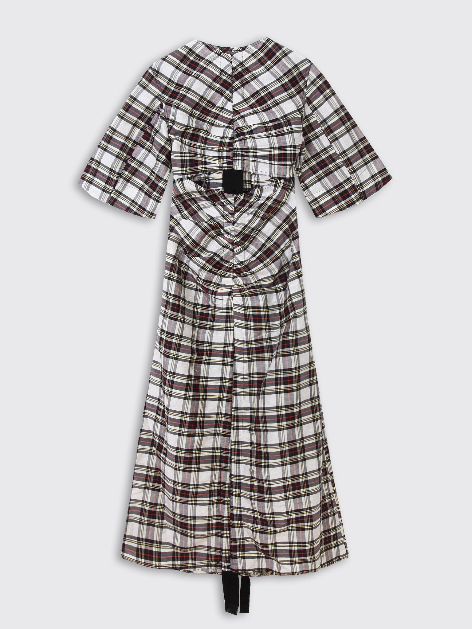 Silk Check Cut Out Dress - 2