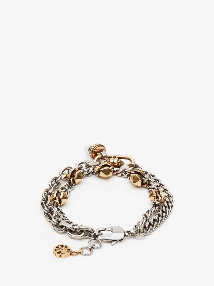 Women's Punk Stud Bracelet in Antique Silver - 3