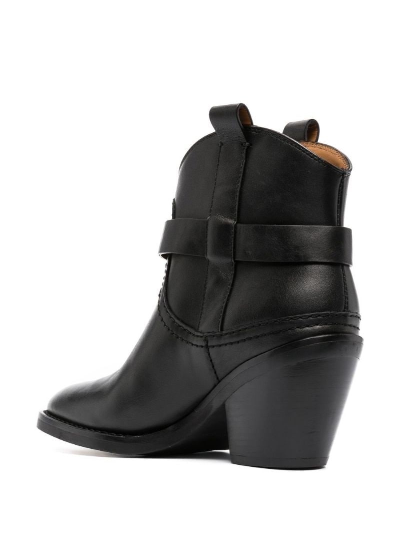 Hana 70mm buckle leather boots - 3