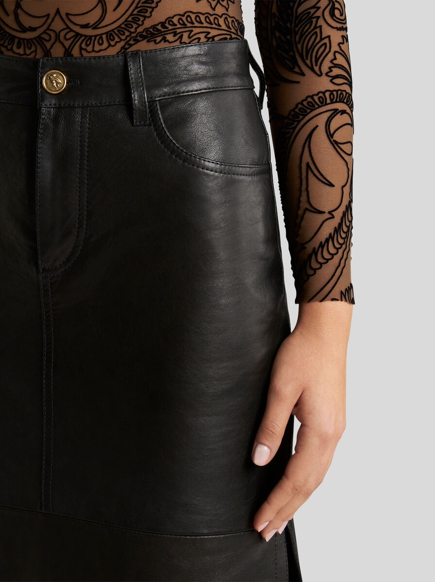 NAPPA LEATHER MIDI SKIRT - 3