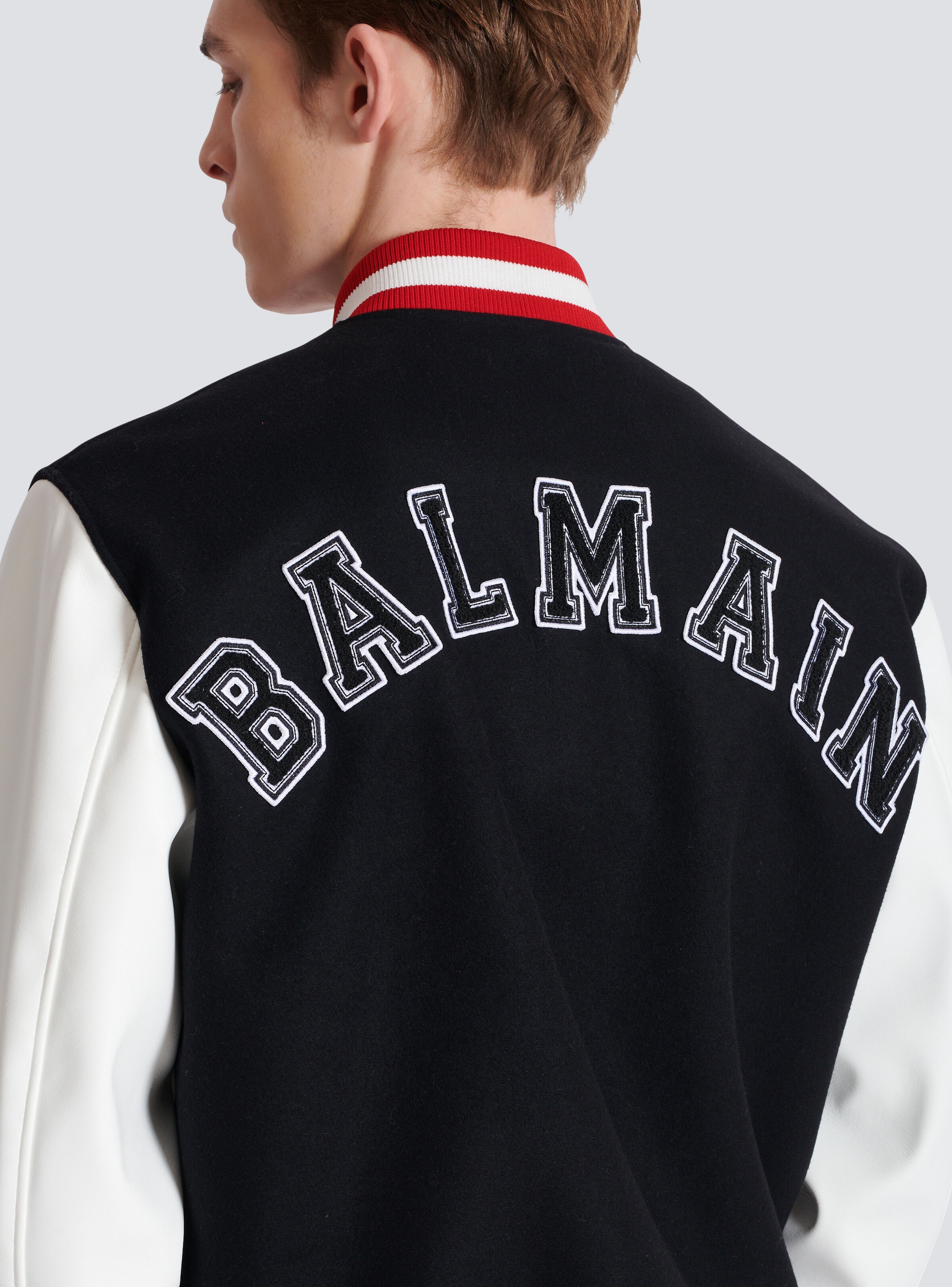Varsity wool and faux leather jacket - 7