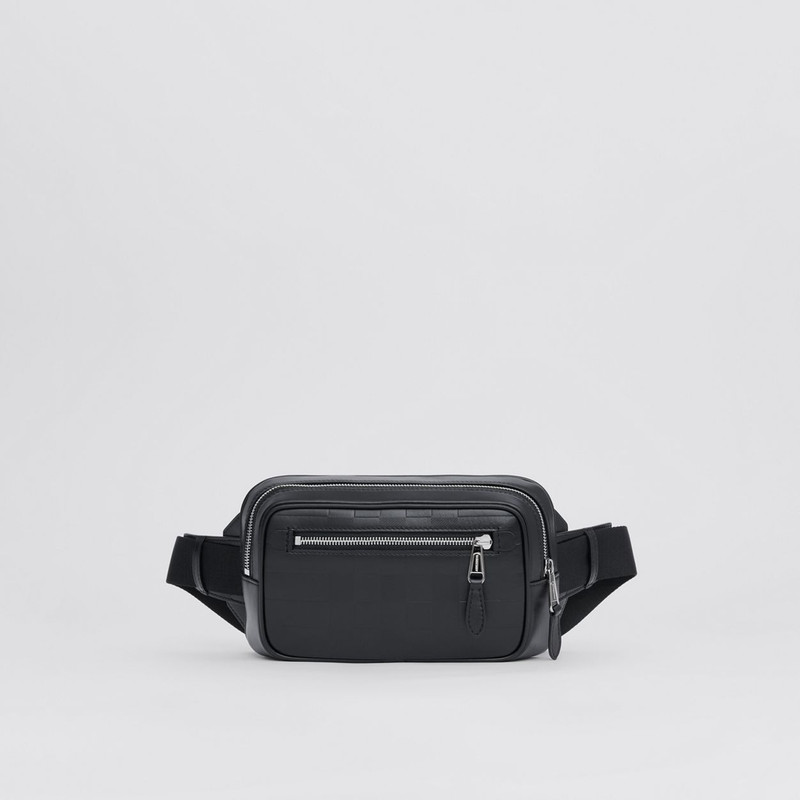 Embossed Check Leather Bum Bag 1