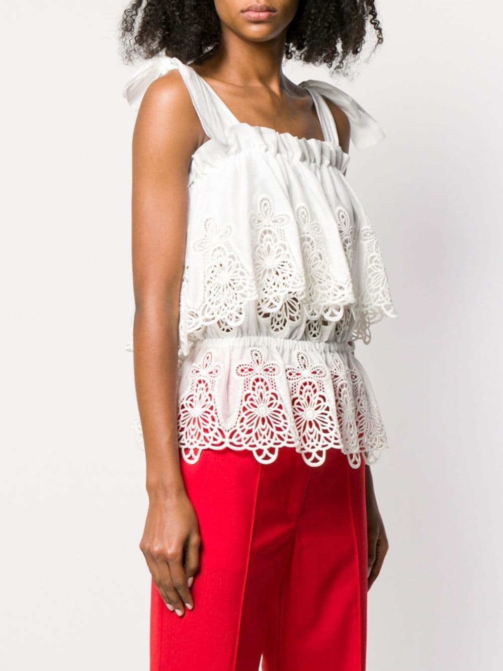 intaglio embroidered top - 3