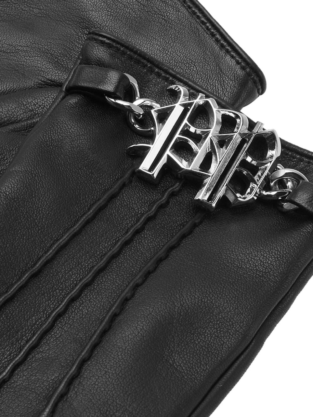 logo-plaque nappa-leather gloves - 2