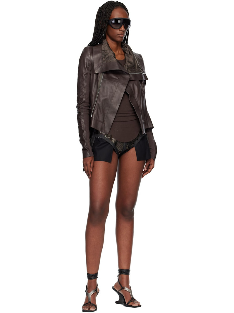 Rick Owens Black Temple Dirt Cutoffs Denim Shorts outlook