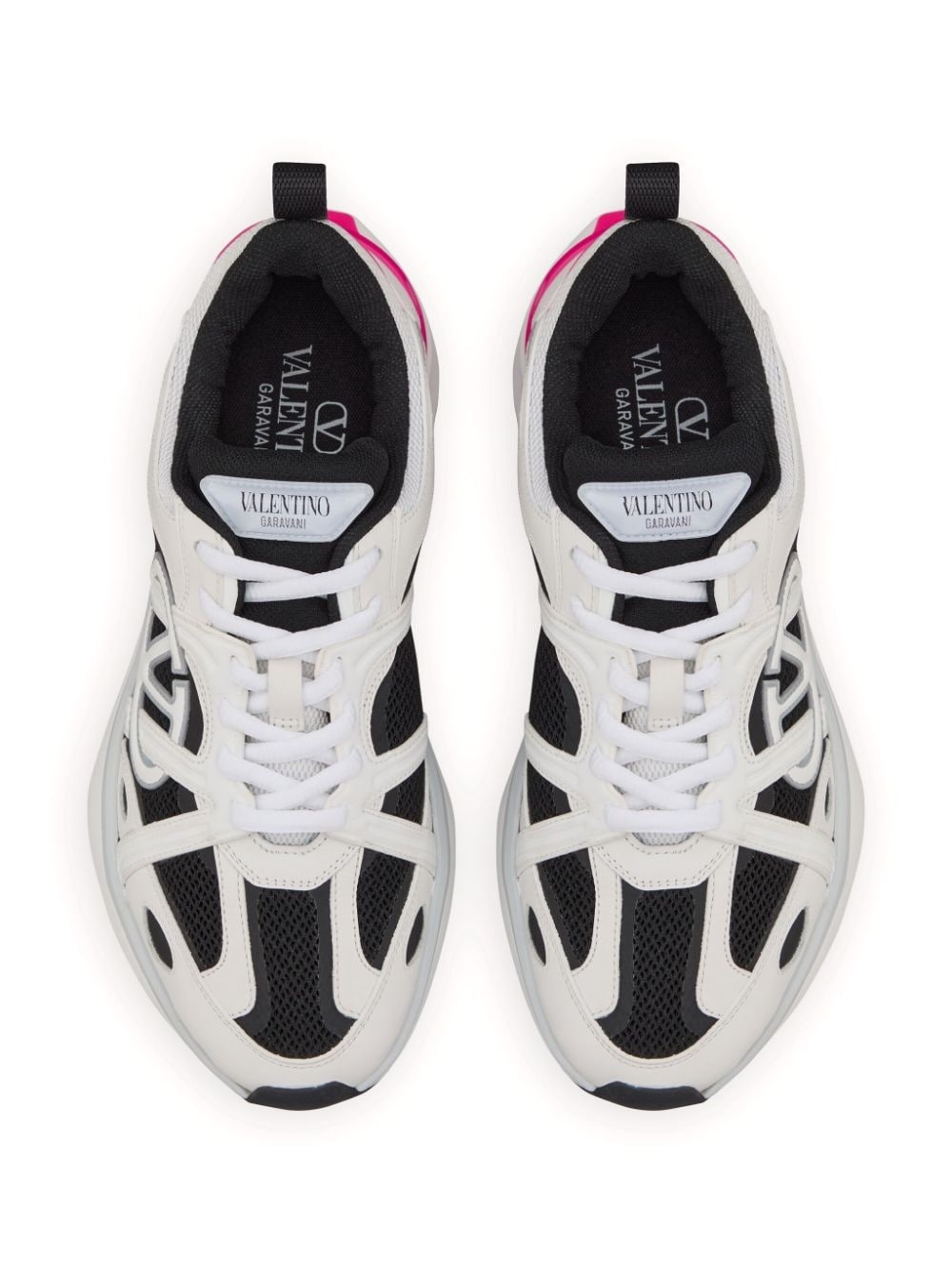 VLogo panelled lace-up sneakers - 4