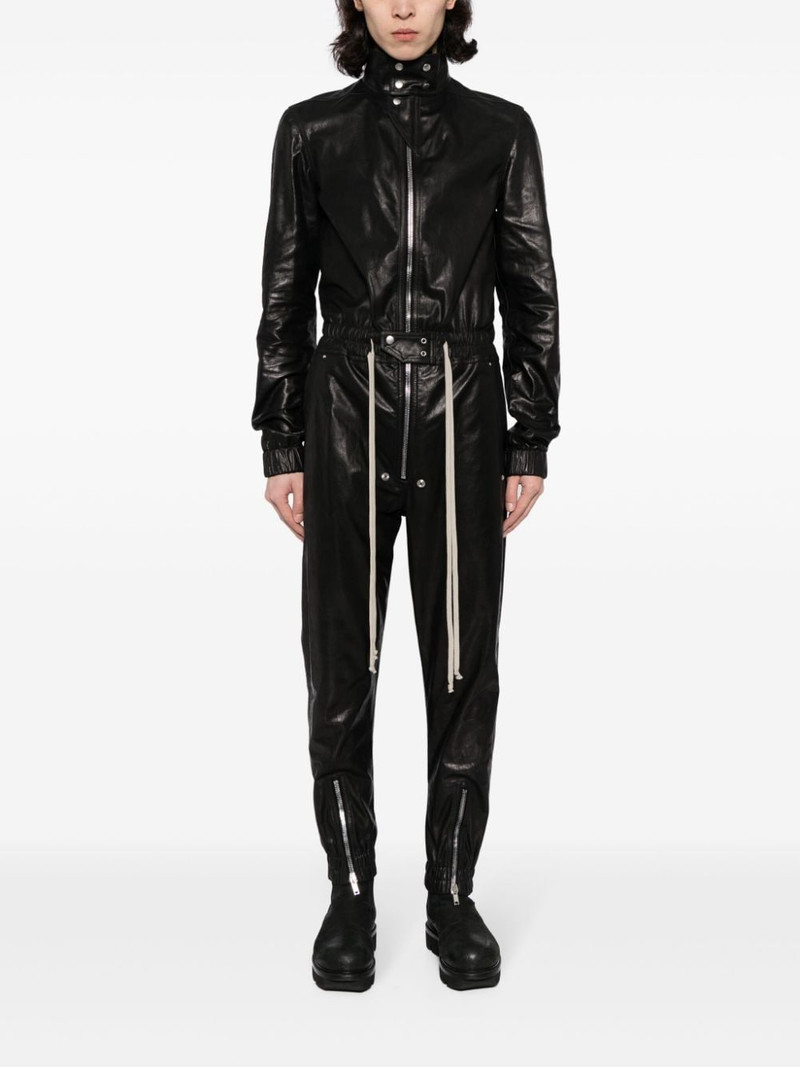 Rick Owens tapered-leg leather jumpsuit outlook