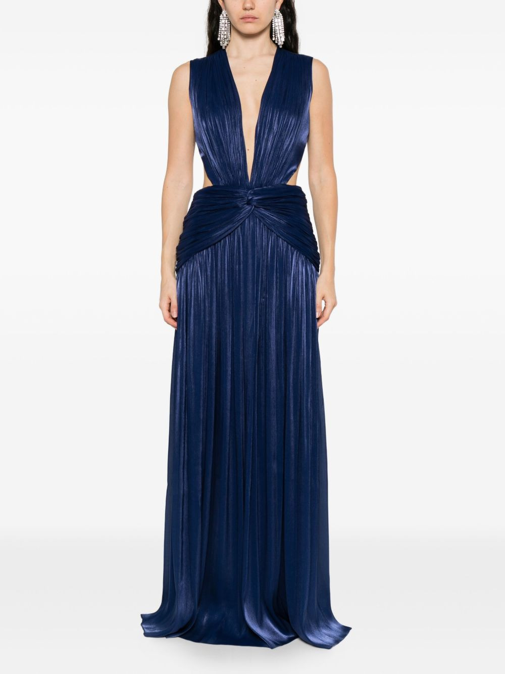 Silla pleated cowl-neck maxi dress - 2