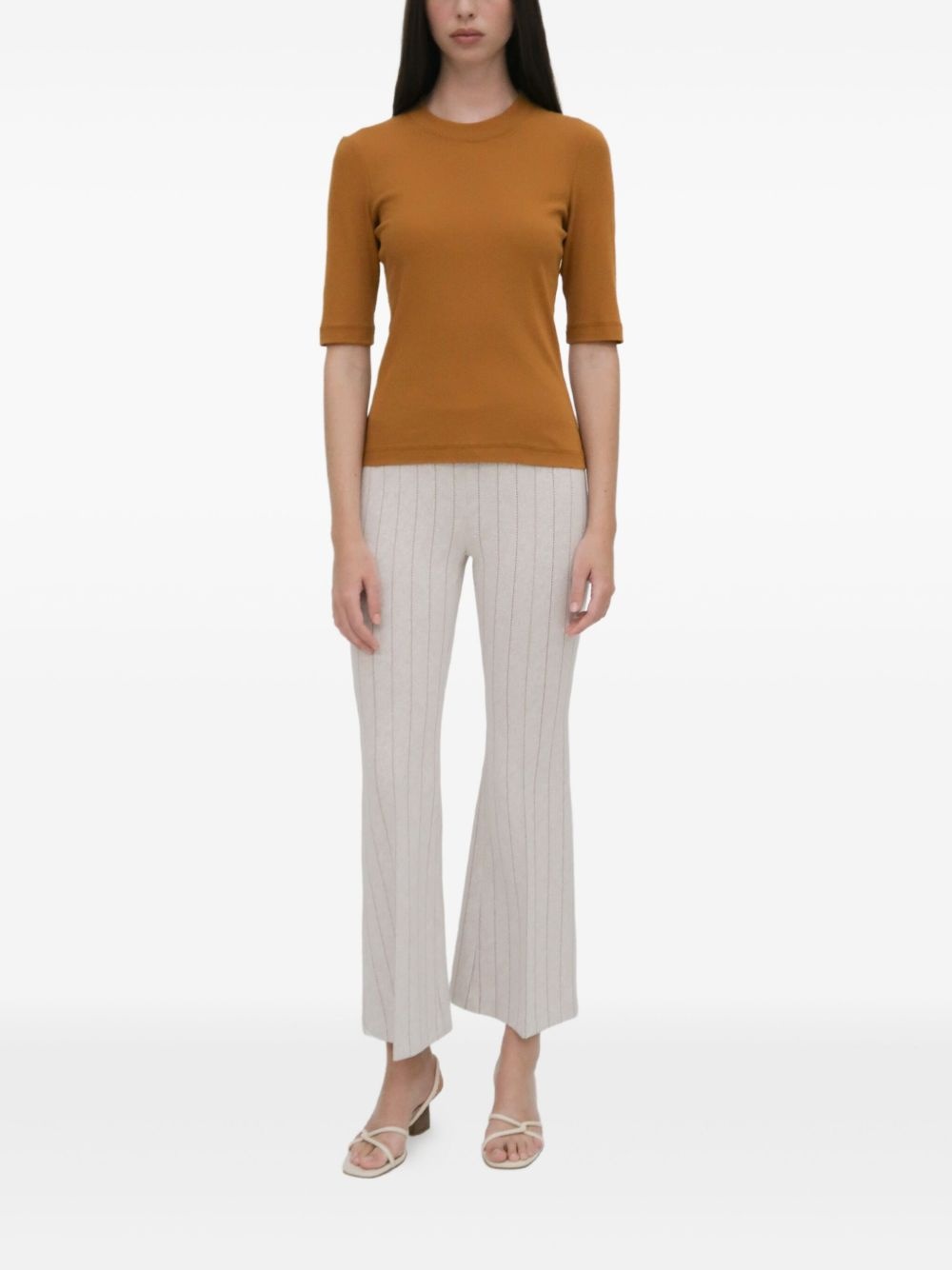 ribbed-knit trousers - 2