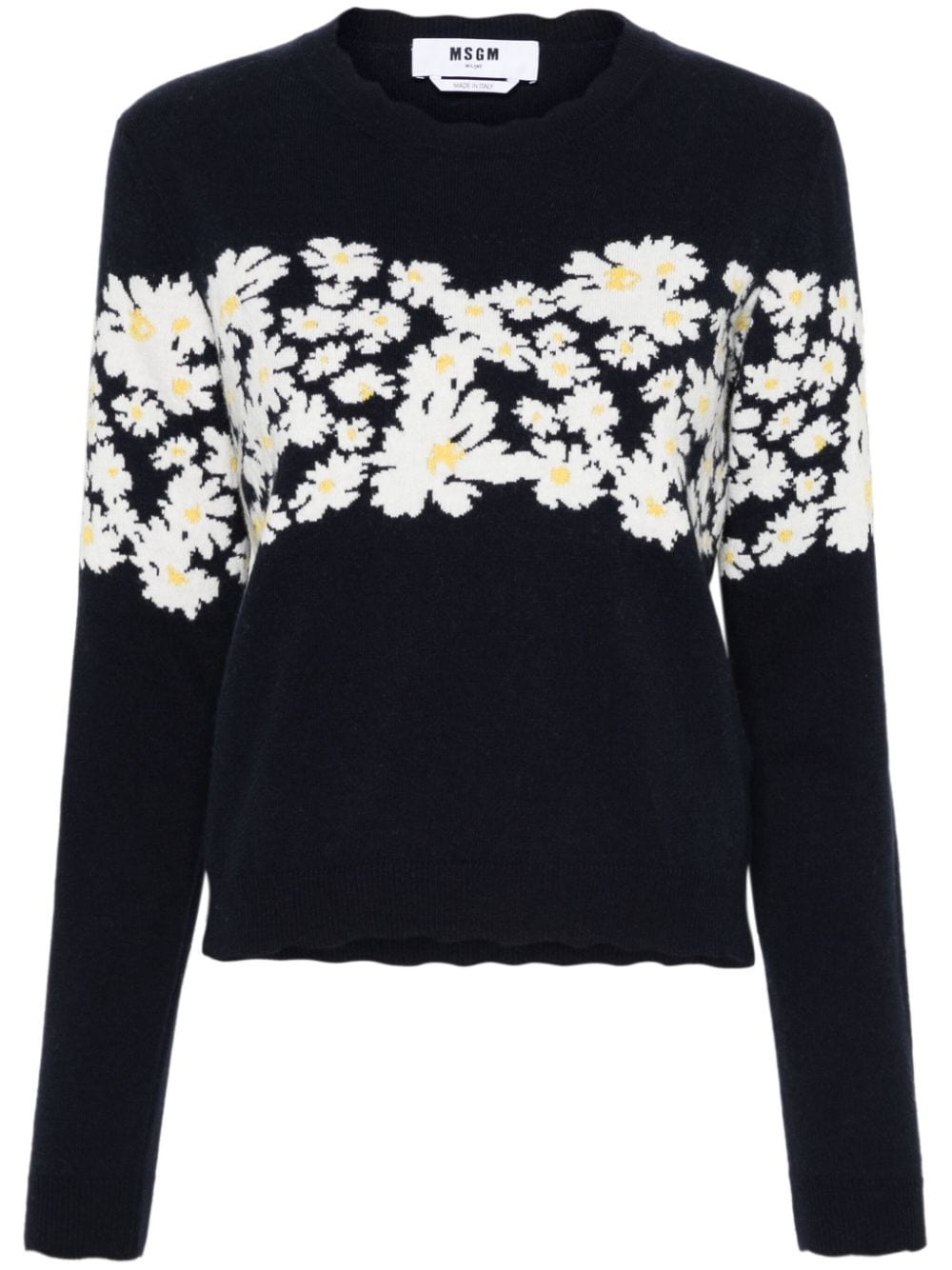 floral-jacquard jumper - 1