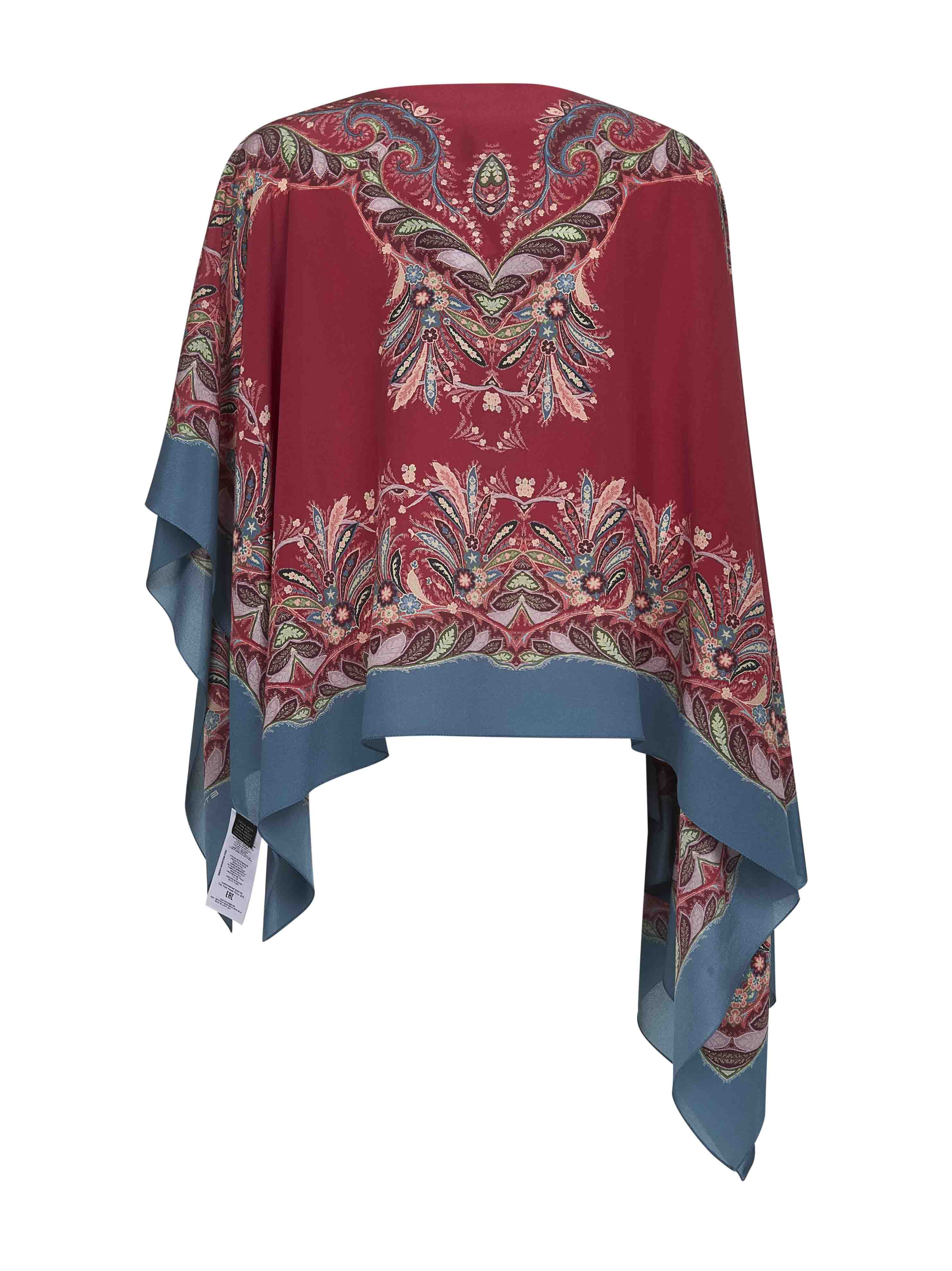 Etro Women Multicolor Printed Crêpe De Chine Silk Poncho Top - 2