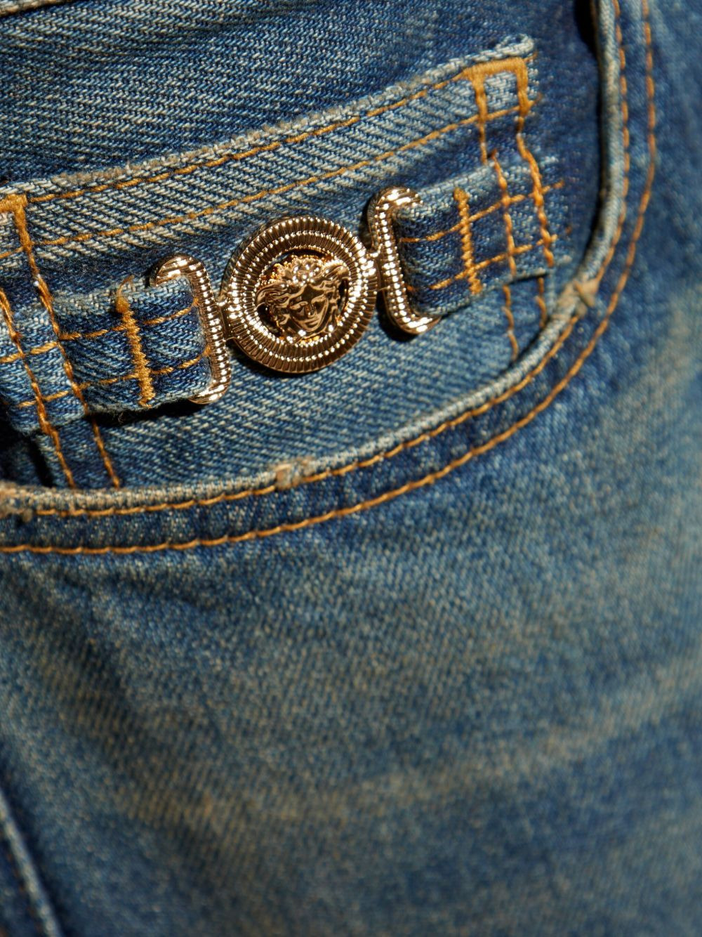 logo-plaque cotton jeans - 5
