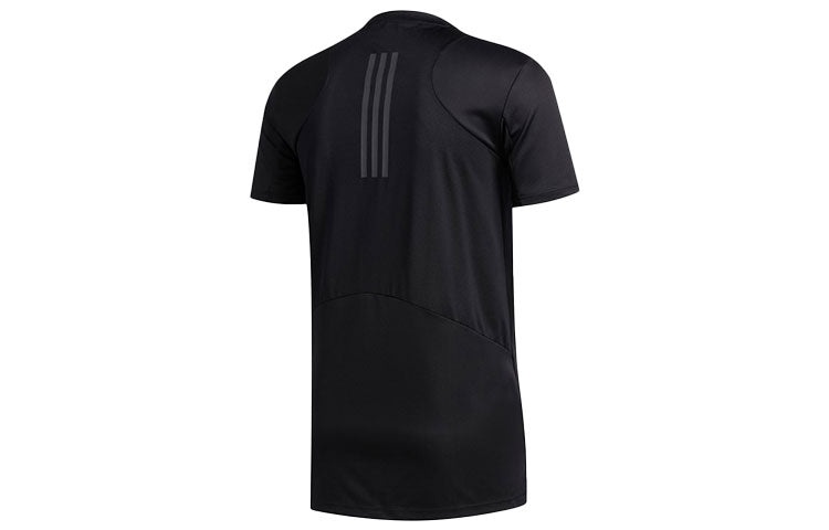 adidas Solid Color Training Sports Short Sleeve Black GL7305 - 2