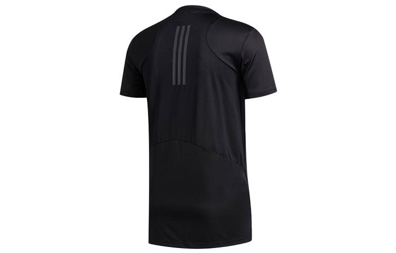 adidas adidas Solid Color Training Sports Short Sleeve Black GL7305 outlook