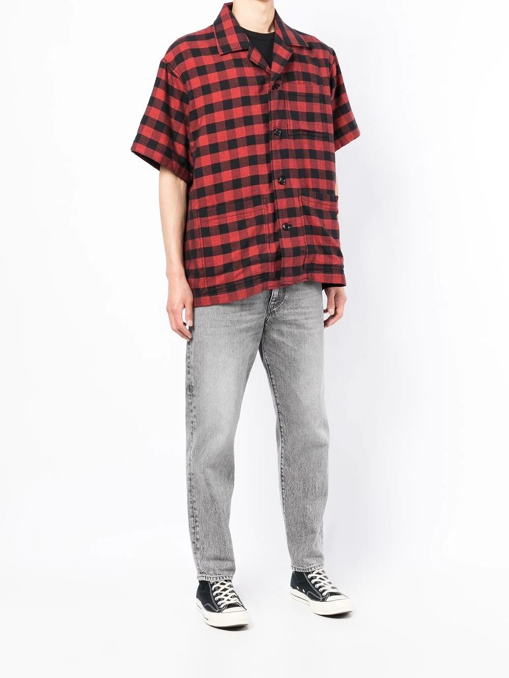 plaid-check embroidered shirt - 3