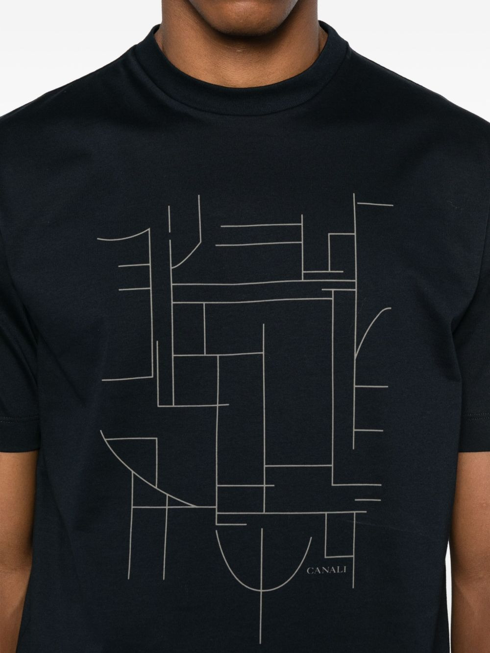 geometric-print T-shirt - 4