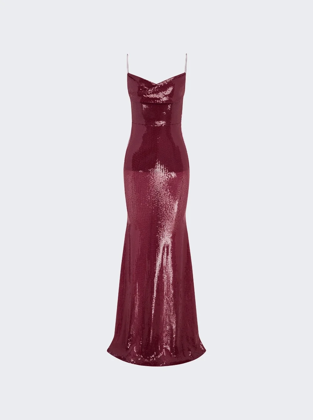 Draped Longline Corset Gown Plum - 1