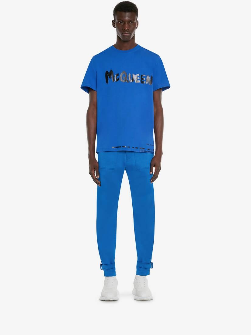 Men's McQueen Graffiti T-shirt in Royal Blue - 2