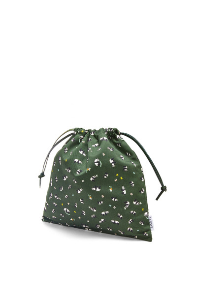 Loewe Panda small drawstring pouch in canvas outlook