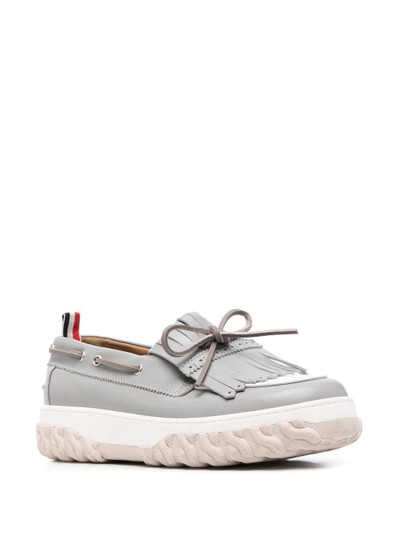 Thom Browne grosgrain-loop trim boat shoes outlook