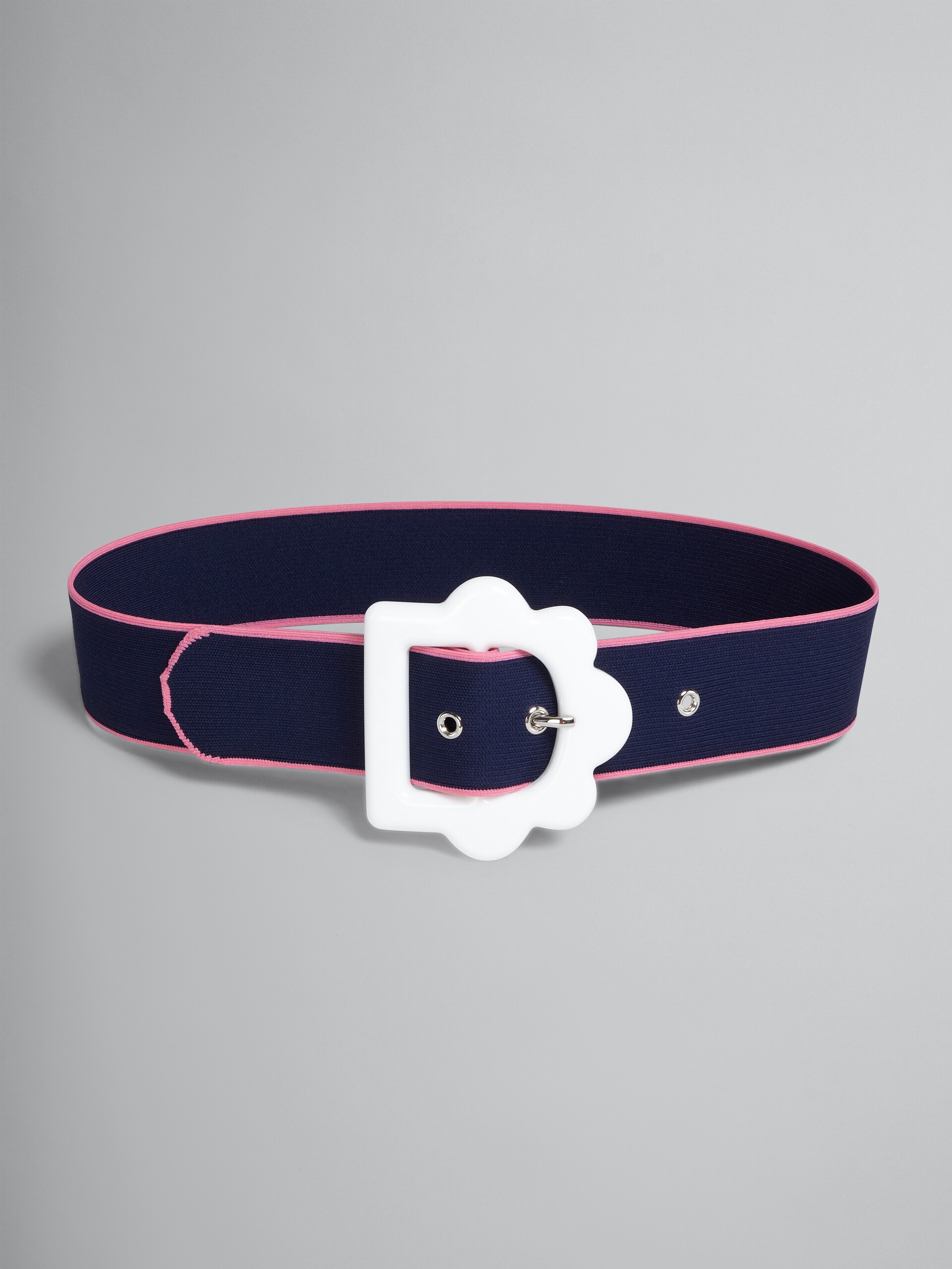 BLUE AND PINK JACQUARD FLOWER BELT - 1