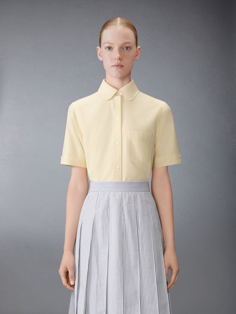 Thom Browne OXFORD ROUND COLLAR SHORT SLEEVE SHIRT outlook