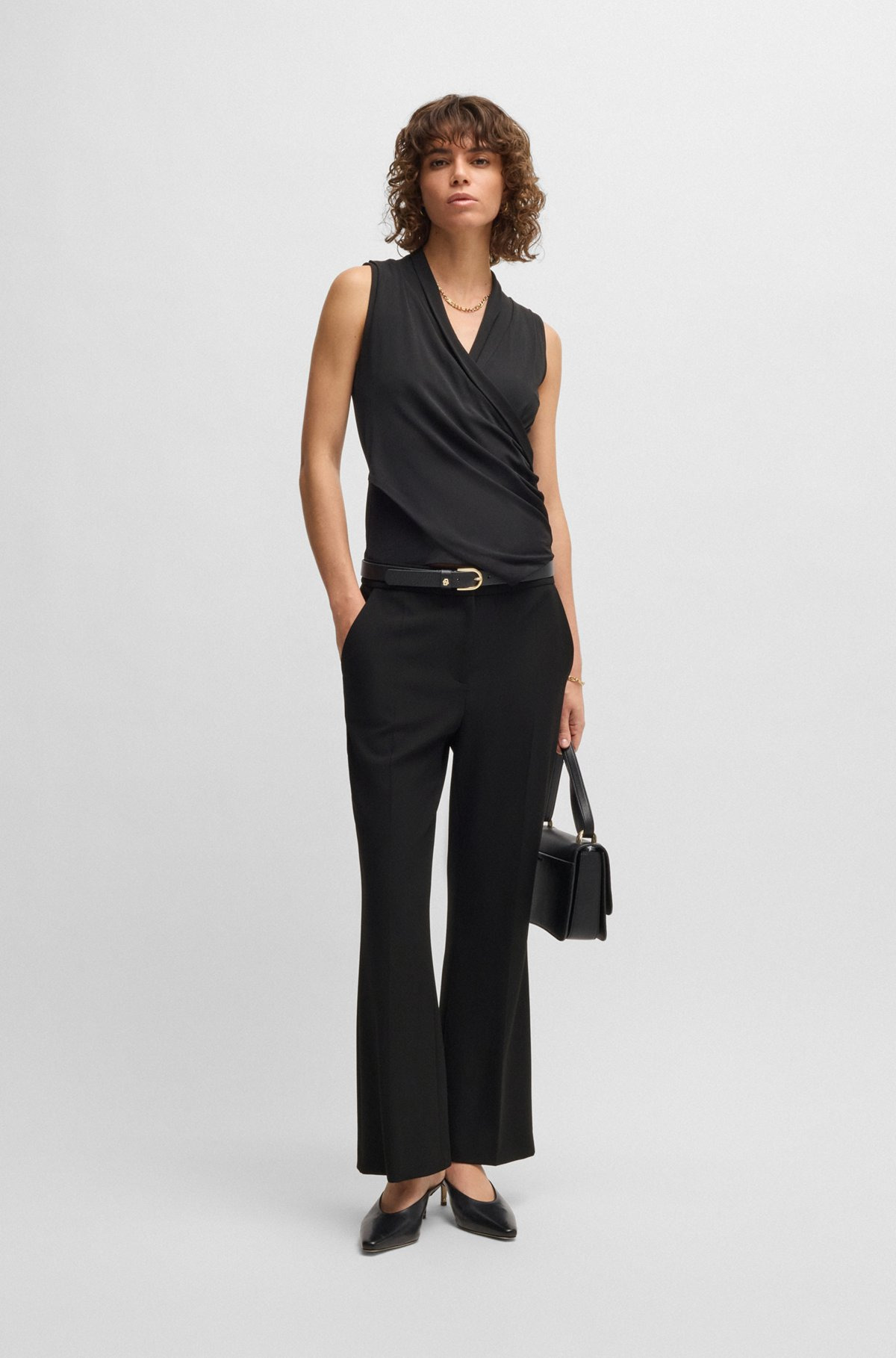 SLIM-FIT TROUSERS WITH BOOTCUT LEG - 3