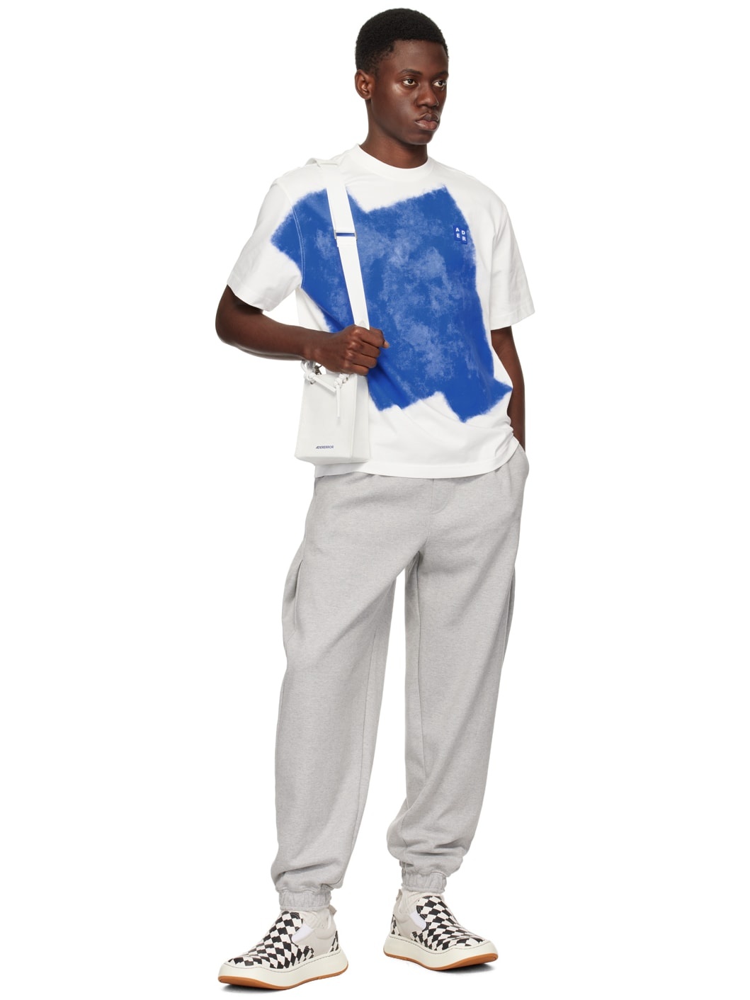White & Blue Print T-Shirt - 4