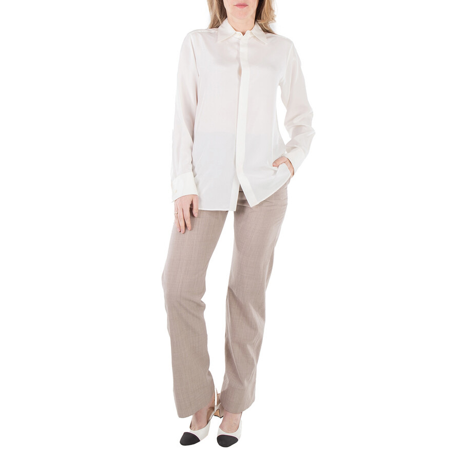 Fendi Pinstripe Flare Flannel Pants - 4