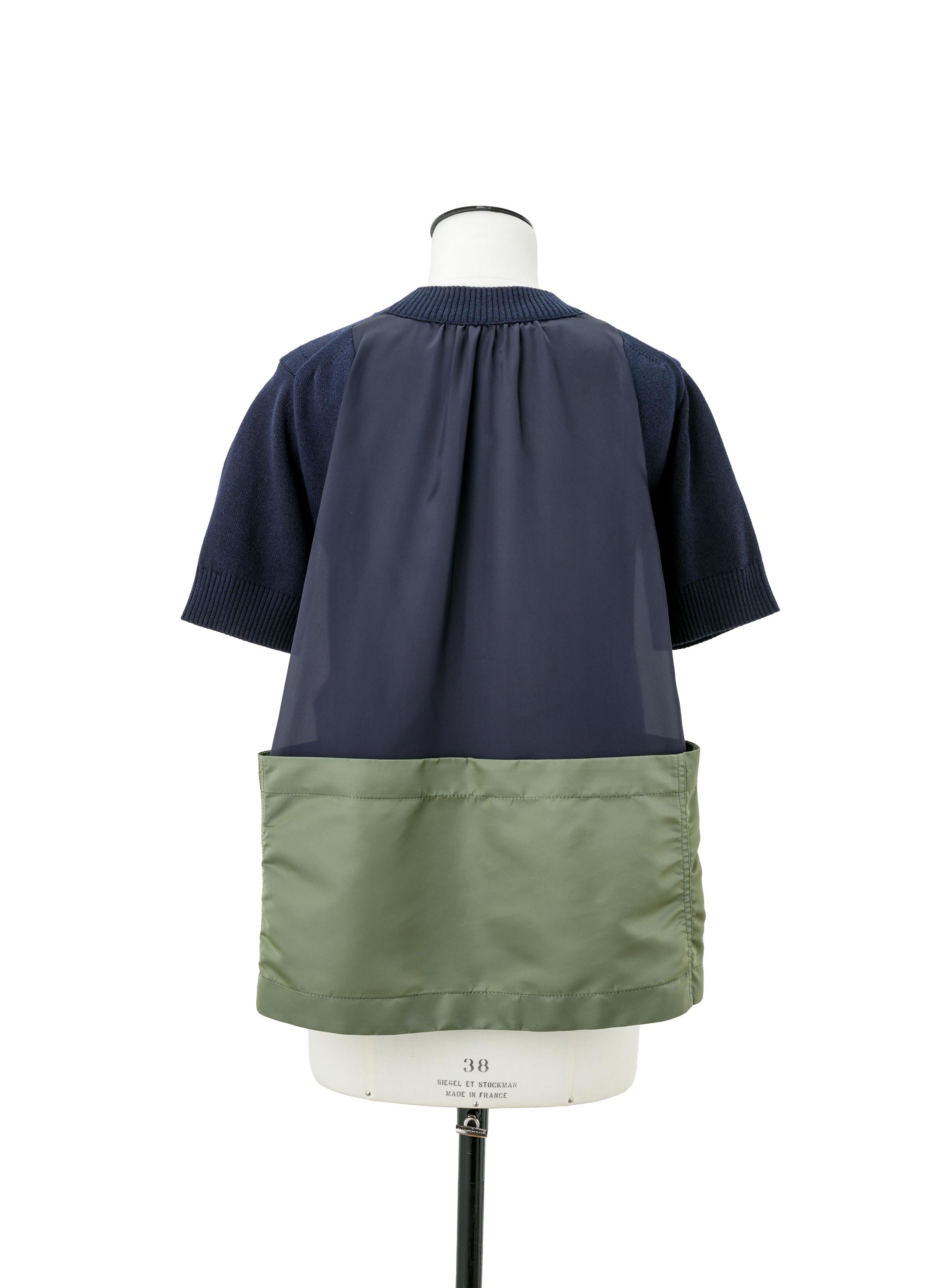 Nylon Twill x Knit Pullover - 4