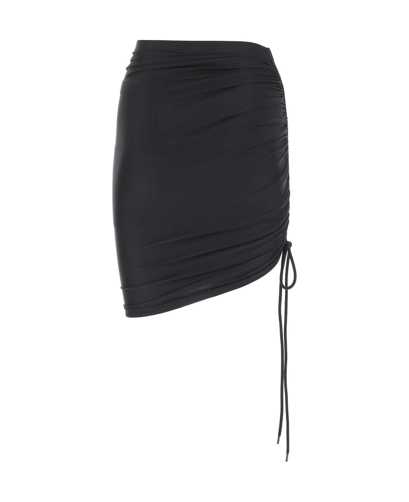 Black Stretch Nylon Skirt - 2